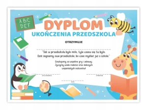 Dyplom Ukończenia PRZEDSZKOLA - Zwierzaki - Zakończenie roku A4