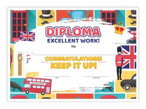 Dyplom z języka angielskiego dla ucznia - certyfikat szkolny A4