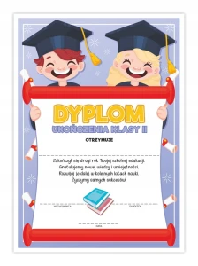Dyplom Ukończenia klasy Drugiej - Uśmiech - Zakończenie roku Szkolnego A4