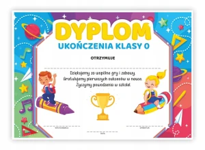 Dyplom Szkolny Ukończenia Zerówki - Zabawa - Zakończenie roku Szkolnego A4