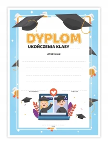 Dyplom Szkolny - Uniwersalny - Birety - Zakończenie klasy roku Szkolnego A4