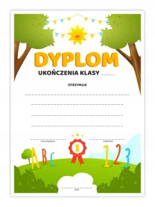 Dyplom Szkolny - Uniwersalny - Natura - Zakończenie klasy roku Szkolnego A4