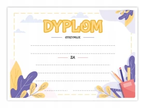 Dyplom Szkolny - Uniwersalny - Przybory - Zakończenie roku Szkolnego A4