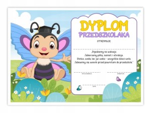 Dyplom PRZEDSZKOLAKA - Motylek - Zakończenie roku Szkolnego - A4