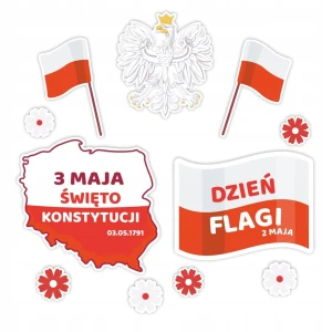 Dekoracja Patriotyczna - Święto Konstytucji Flagi Ozdoby Wydarzenia 11 szt