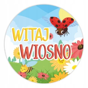 Naklejki Wiosna - Witaj Wiosno! - biedronka dekoracja na wiosnę 6 cm 12 szt