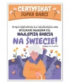 Dyplom dla babci A4 z napisem Super Babcia kolorowa grafika