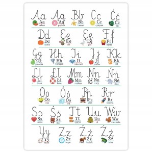 Plakat Edukacyjny - Alfabet z Polskimi Znakami - A3 - FOLIA nauka literek