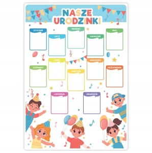 Plakat Urodzinowy - Kalendarz z miesiącami - A3 - FOLIA Deko Przedszkole