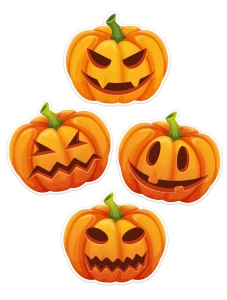 Dekoracja Halloween - Dynie duże - dwustronne 4 szt. 