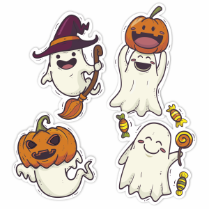 Dekoracja Halloween - DUSZKI XL - dwustronne 4 szt. 
