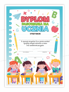 Dyplom Pasowanie na Ucznia - DZIECI - A5