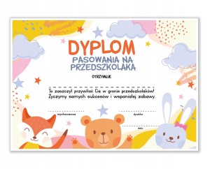 Dyplom Pasowanie na Przedszkolaka - ZWIERZAKI - A5
