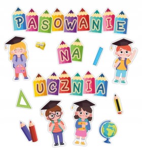 Dekoracja Szkolna - Pasowanie na Ucznia - dwustronne 27 szt.  