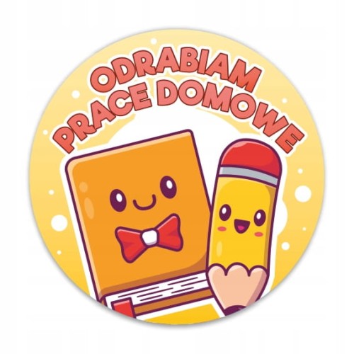 Naklejki motywacyjne dla dzieci Odrabiam Prace Domowe zestaw 24 sztuk