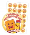 Okrągłe naklejki szkolne 4cm z napisem motywacyjnym dla uczniów