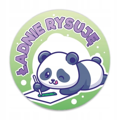 Naklejki motywacyjne dla dzieci Ładnie Rysuję zestaw 24 naklejek szkolnych