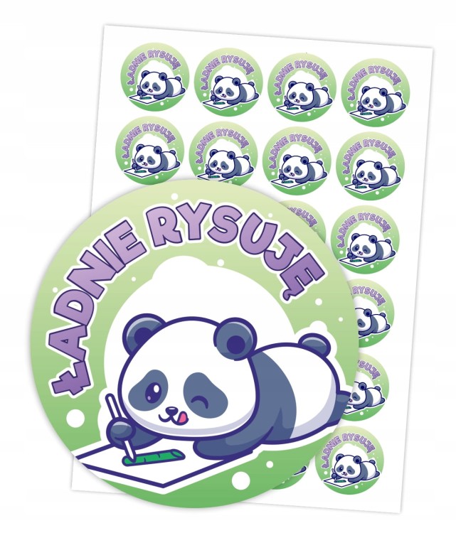 Okrągłe naklejki pochwały za rysunki dla dzieci 4cm