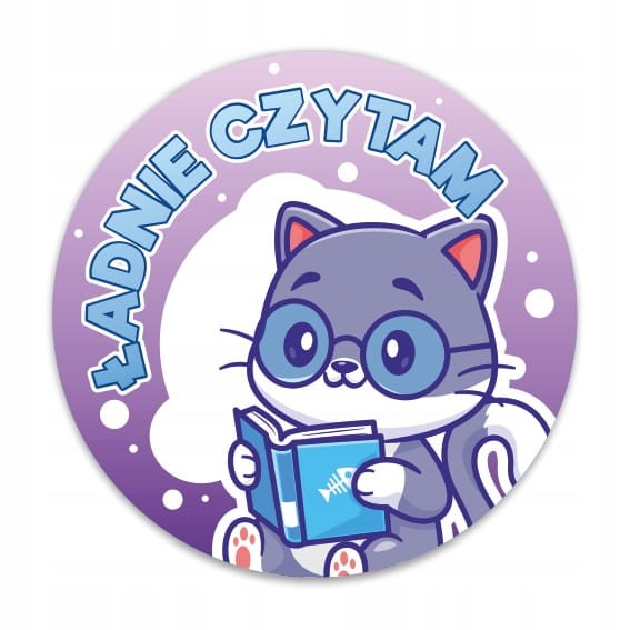 Naklejki motywacyjne dla dzieci Ładnie Czytam zestaw 24 naklejek szkolnych