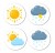 Okrągłe naklejki pogodowe dla przedszkolaków słoneczka 4cm