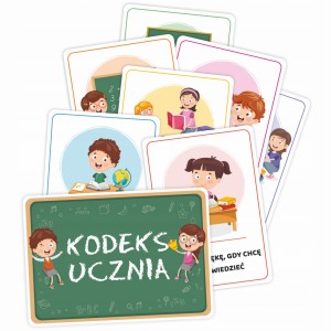 Plansze Edukacyjne - Kodeks Ucznia - nauka zasad dla dzieci 17 kart A5